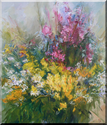 "Bunch of Forest Flowers" oil on canvas, 80 x 70, 2009