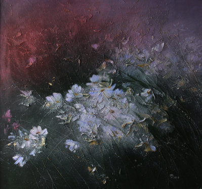 "Tenderness of the Blossoming Garden І"  Acrylics on canvas, mounted on cardboard  85 x 90, 2009