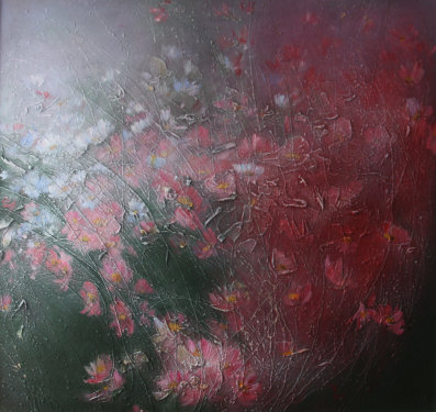 "Tenderness of the Blossoming Garden IІ"  Acrylics on canvas, mounted on cardboard  85 x 90, 2009